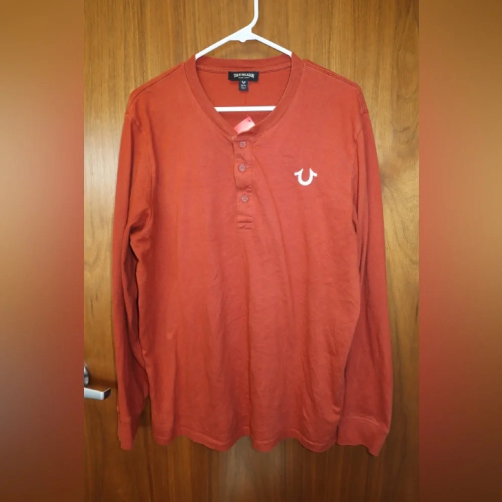 True Religion Burnt Orange Long Sleeve Henley